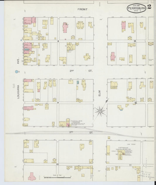 Sanborn Fire Insurance Map from Perrysburg, Wood County, Ohio (1893), Sheet #0002 - Historic Sanborn Fire Insurance Map Print, vintage old map wall art, antique decor, genealogy gift, Ohio Ohio map