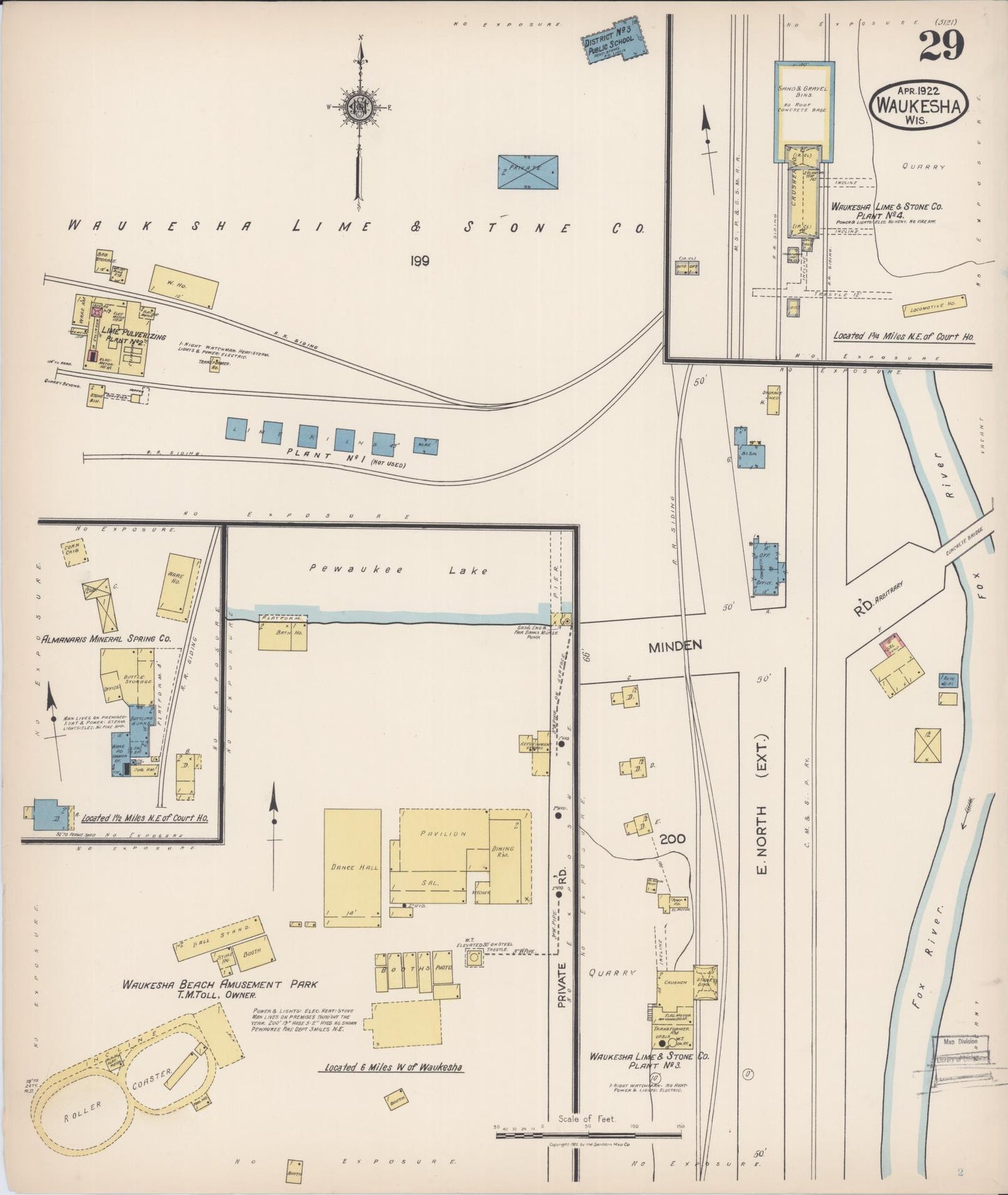 Sanborn Fire Insurance Map from Waukesha, Waukesha County, Wisconsin (1922), Sheet #0029 - Complete Map Set gallery image, historic Sanborn map, vintage wall art, Wisconsin Wisconsin