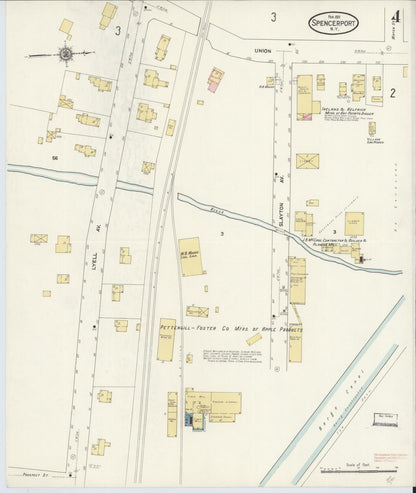 Sanborn Fire Insurance Map from Spencerport, Monroe County, New York (1911), Sheet #0004 - Complete Map Set gallery image, historic Sanborn map, vintage wall art, New York New York
