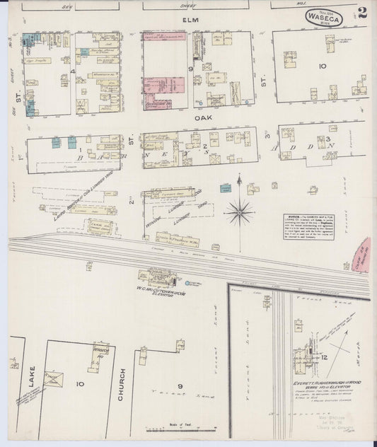 Sanborn Fire Insurance Map from Waseca, Waseca County, Minnesota (1884), Sheet #0002 - Historic Sanborn Fire Insurance Map Print, vintage old map wall art, antique decor, genealogy gift, Minnesota Minnesota map