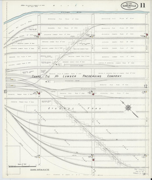 Sanborn Fire Insurance Map from Somerville, Burleson County, Texas (1910), Sheet #0011 - Historic Sanborn Fire Insurance Map Print, vintage old map wall art, antique decor, genealogy gift, Texas Texas map