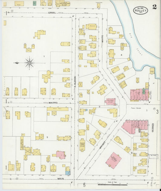 Sanborn Fire Insurance Map from Holley, Orleans County, New York (1904), Sheet #0002 - Historic Sanborn Fire Insurance Map Print, vintage old map wall art, antique decor, genealogy gift, New York New York map