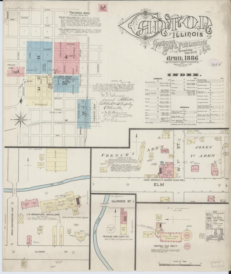 Sanborn Fire Insurance Map from Canton, Fulton County, Illinois. (1886) – Map View