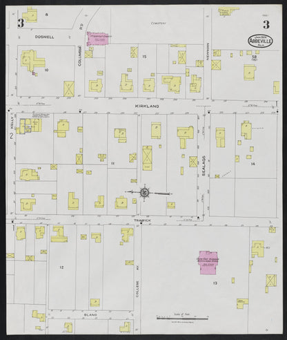 Sanborn Fire Insurance Map from Abbeville, Henry County, Alabama (1924), Sheet #0003 - Complete Map Set gallery image, historic Sanborn map, vintage wall art, Alabama Alabama
