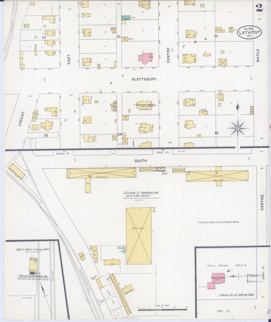 Sanborn Fire Insurance Map from Lathrop, Clinton County, Missouri (1898), Sheet #0002 - Historic Sanborn Fire Insurance Map Print, vintage old map wall art, antique decor, genealogy gift, Missouri Missouri map