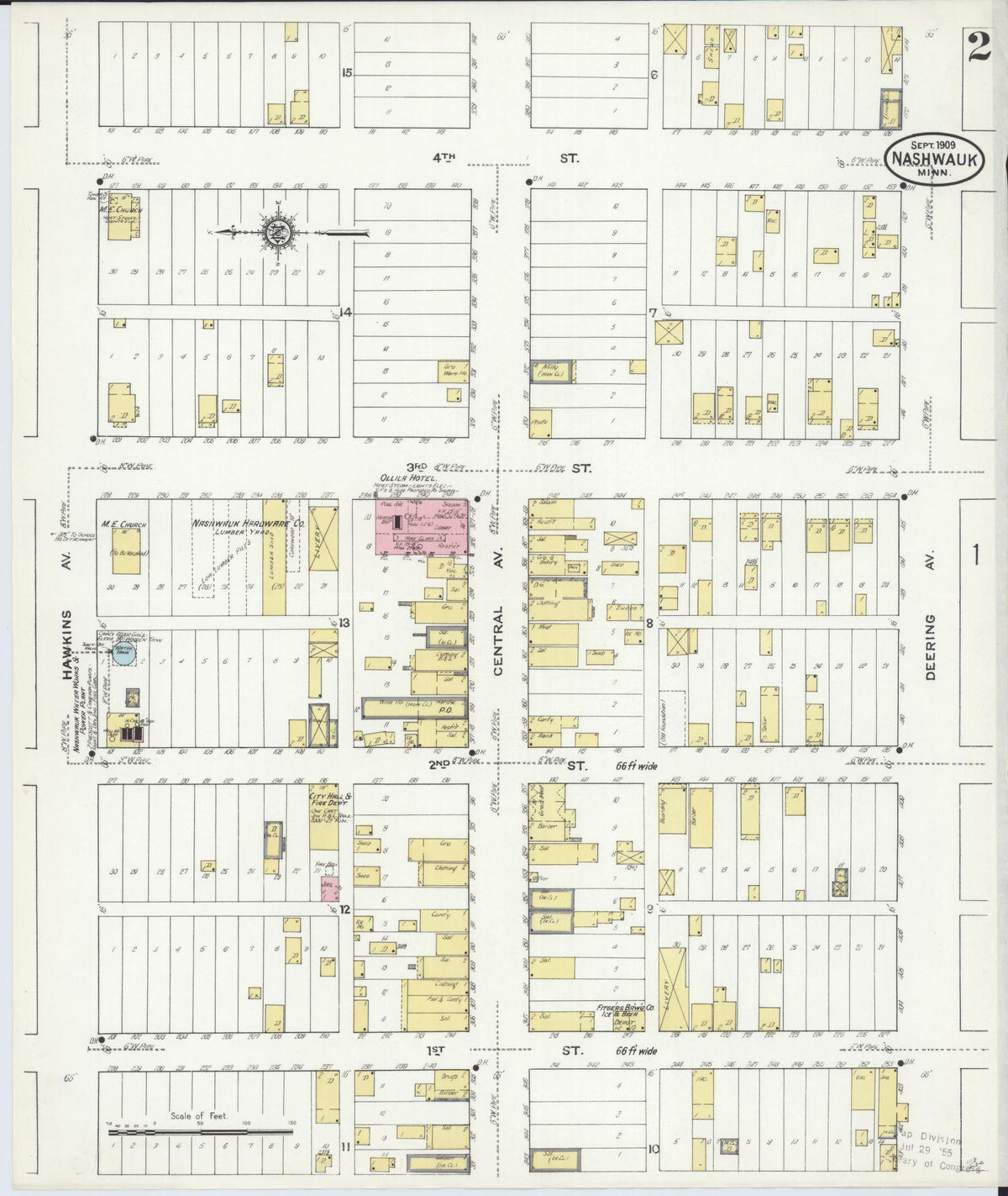 Sanborn Fire Insurance Map from Nashwauk, Itasca County, Minnesota (1909), Sheet #0002 - Historic Sanborn Fire Insurance Map Print, vintage old map wall art, antique decor, genealogy gift, Minnesota Minnesota map