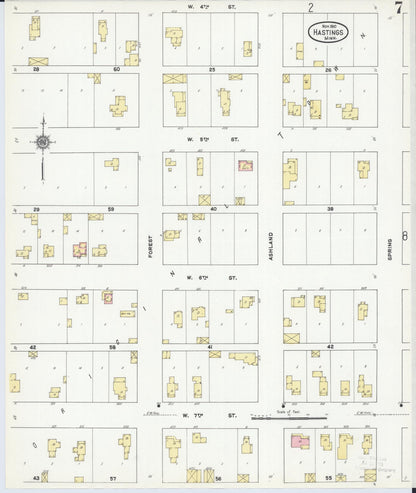 Sanborn Fire Insurance Map from Hastings, Dakota County, Minnesota (1910), Sheet #0007 - Historic Sanborn Fire Insurance Map Print, vintage old map wall art, antique decor, genealogy gift, Minnesota Minnesota map