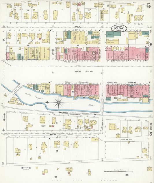 Sanborn Fire Insurance Map from Colfax, Whitman County, Washington (1902), Sheet #0005 - Historic Sanborn Fire Insurance Map Print, vintage old map wall art, antique decor, genealogy gift, Washington Washington map