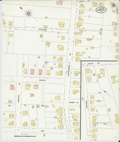 Sanborn Fire Insurance Map from Somerset, Pulaski County, Kentucky (1908), Sheet #0006 - Complete Map Set gallery image, historic Sanborn map, vintage wall art, Kentucky Kentucky