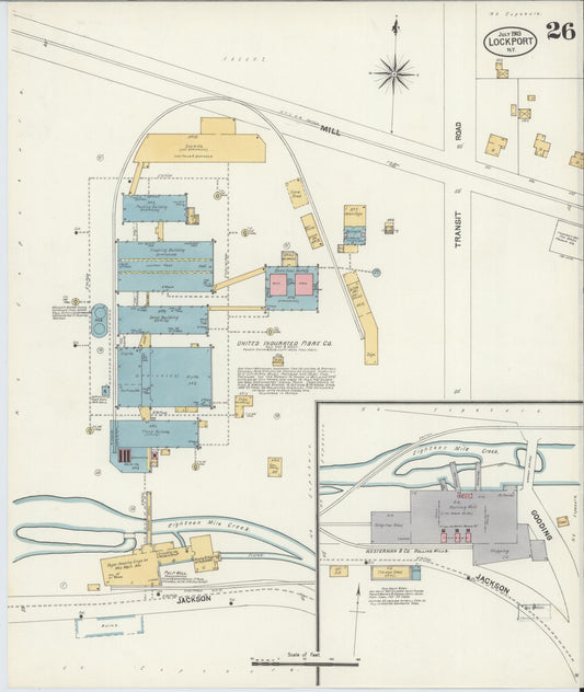 Sanborn Fire Insurance Map from Lockport, Niagara County, New York (1903), Sheet #0026 - Historic Sanborn Fire Insurance Map Print, vintage old map wall art, antique decor, genealogy gift, New York New York map