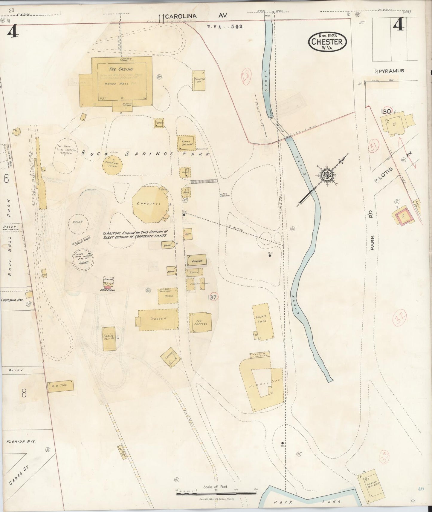 Sanborn Fire Insurance Map from Chester, Hancock County, West Virginia (1942), Sheet #0004 - Complete Map Set gallery image, historic Sanborn map, vintage wall art, West Virginia West Virginia
