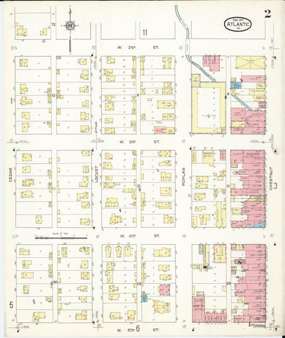 Sanborn Fire Insurance Map from Atlantic, Cass County, Iowa (1913), Sheet #0002 - Historic Sanborn Fire Insurance Map Print