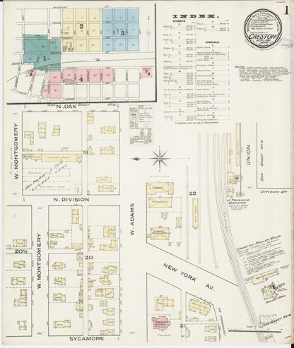Sanborn Fire Insurance Map from Creston, Union County, Iowa (1886), Sheet #0001 - Historic Sanborn Fire Insurance Map Print