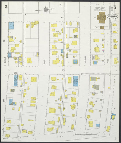 Sanborn Fire Insurance Map from Kingman, Mohave County, Arizona (1923), Sheet #0005 - Complete Map Set gallery image, historic Sanborn map, vintage wall art, Arizona Arizona