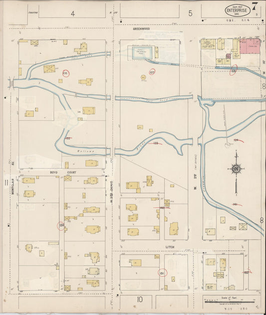 Sanborn Fire Insurance Map from Enterprise, Wallowa County, Oregon (1941), Sheet #0007 - Historic Sanborn Fire Insurance Map Print, vintage old map wall art, antique decor, genealogy gift, Oregon Oregon map