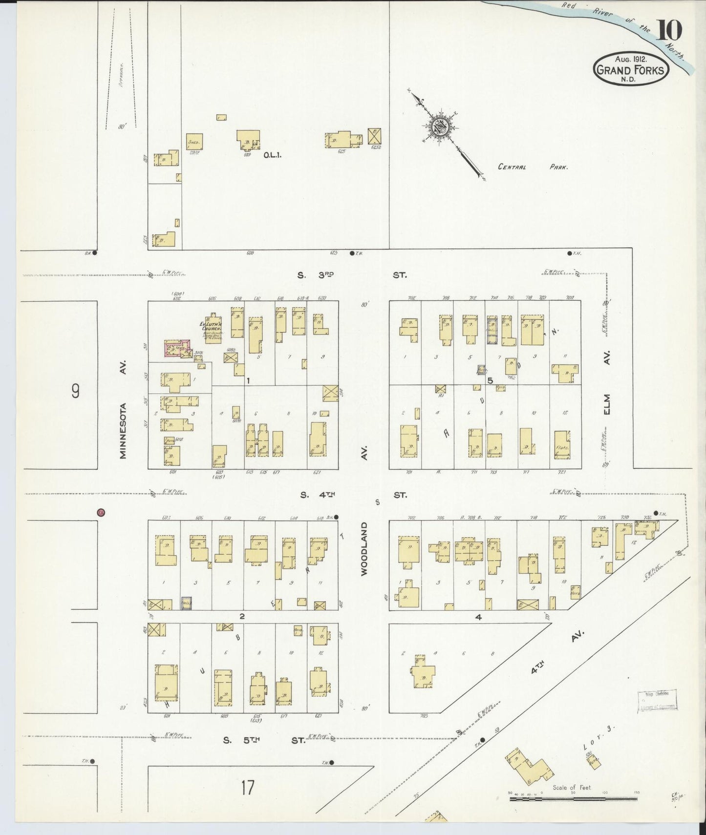 Sanborn Fire Insurance Map from Grand Forks, Grand Forks County, North Dakota (1912), Sheet #0010 - Complete Map Set gallery image, historic Sanborn map, vintage wall art, North Dakota North Dakota
