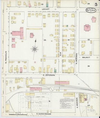 Sanborn Fire Insurance Map from Butler, Butler County, Pennsylvania (1891), Sheet #0005 - Complete Map Set gallery image, historic Sanborn map, vintage wall art, Pennsylvania Pennsylvania