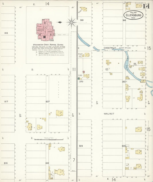 Sanborn Fire Insurance Map from Ellensburg, Kittitas County, Washington (1897), Sheet #0014