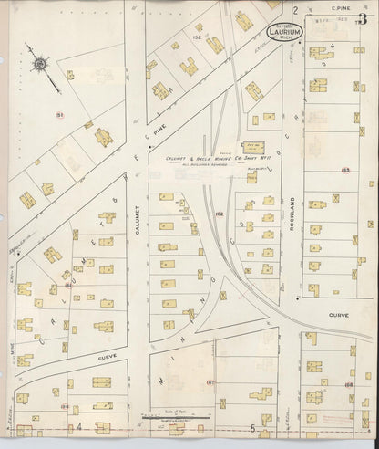 Sanborn Fire Insurance Map from Laurium, Houghton County, Michigan (1949), Sheet #0003 - Complete Map Set gallery image, historic Sanborn map, vintage wall art, Michigan Michigan
