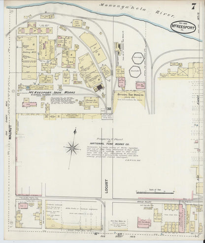 Sanborn Fire Insurance Map from McKeesport, Allegheny County, Pennsylvania (1889), Sheet #0007 - Complete Map Set gallery image, historic Sanborn map, vintage wall art, Pennsylvania Pennsylvania