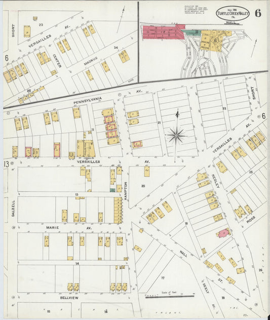 Sanborn Fire Insurance Map from Turtle Creek Valley, Allegheny County, Pennsylvania (1906), Sheet #0006 - Historic Sanborn Fire Insurance Map Print, vintage old map wall art, antique decor, genealogy gift, Pennsylvania Pennsylvania map