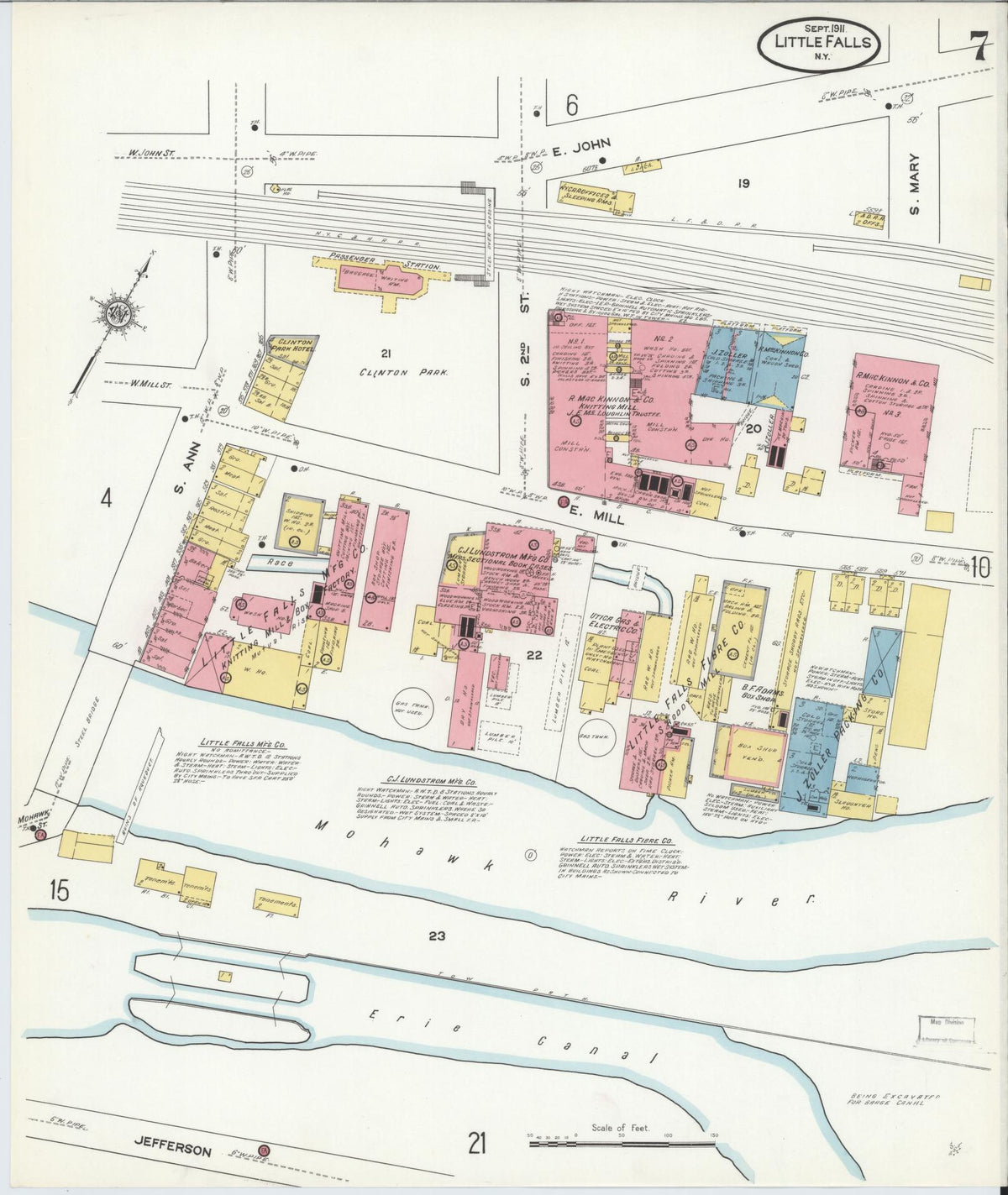 Sanborn Fire Insurance Map from Little Falls, Herkimer County, New York (1911), Sheet #0007 - Complete Map Set gallery image, historic Sanborn map, vintage wall art, New York New York