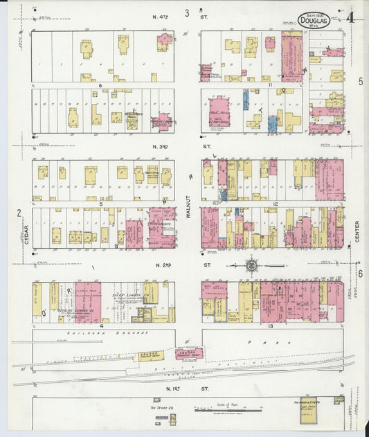 Sanborn Fire Insurance Map from Douglas, Converse County, Wyoming (1920), Sheet #0004 - Historic Sanborn Fire Insurance Map Print, vintage old map wall art, antique decor, genealogy gift, Wyoming Wyoming map