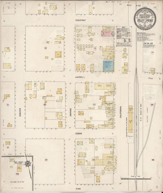 Sanborn Fire Insurance Map from Valley Spring, Calaveras County, California. (1930) – Historic Sanborn Fire Insurance Map Print