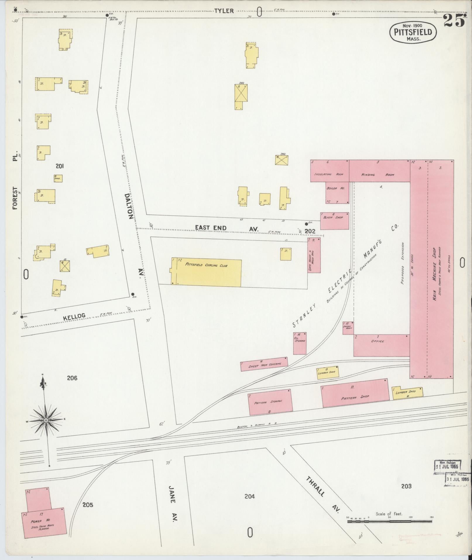 Sanborn Fire Insurance Map from Pittsfield, Berkshire County, Massachusetts (1900), Sheet #0025 - Complete Map Set gallery image, historic Sanborn map, vintage wall art, Massachusetts Massachusetts