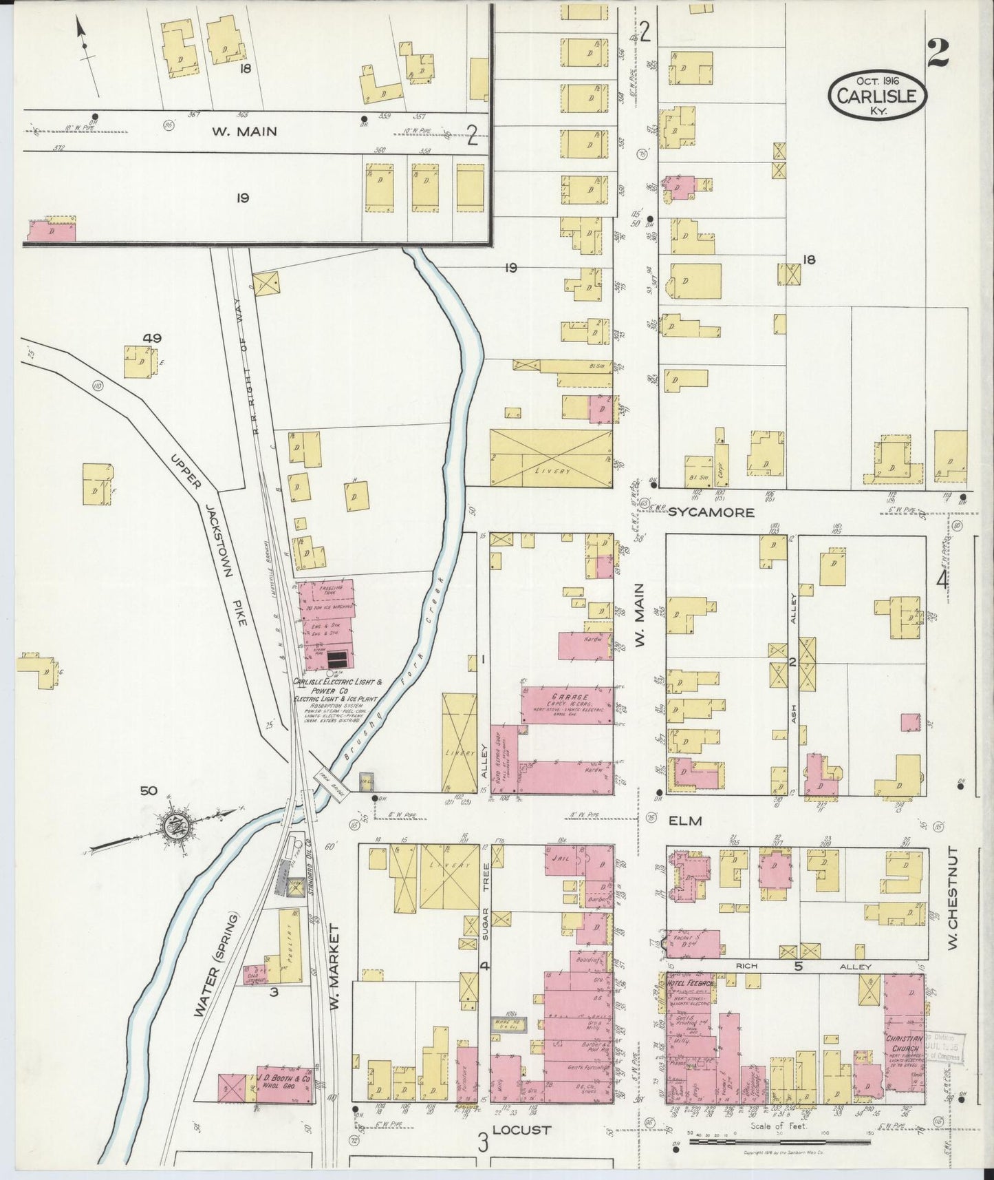Sanborn Fire Insurance Map from Carlisle, Nicholas County, Kentucky (1916), Sheet #0002 - Complete Map Set gallery image, historic Sanborn map, vintage wall art, Kentucky Kentucky
