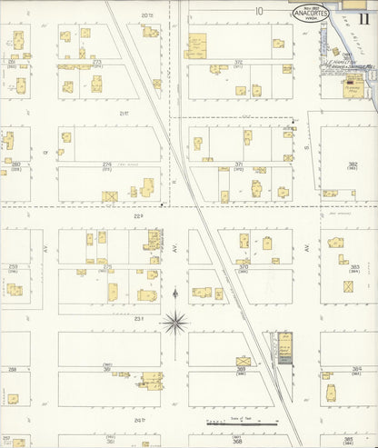 Sanborn Fire Insurance Map from Anacortes, Skagit County, Washington (1907), Sheet #0011 - Complete Map Set gallery image, historic Sanborn map, vintage wall art, Washington Washington