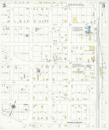Sanborn Fire Insurance Map from Davis, Murray County, Oklahoma (1939), Sheet #0003 - Complete Map Set gallery image, historic Sanborn map, vintage wall art, Oklahoma Oklahoma