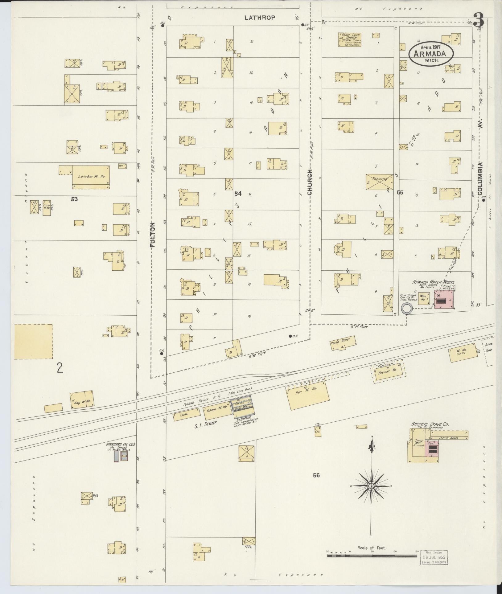 Sanborn Fire Insurance Map from Armada, Macomb County, Michigan (1907), Sheet #0003 - Historic Sanborn Fire Insurance Map Print, vintage old map wall art, antique decor, genealogy gift, Michigan Michigan map