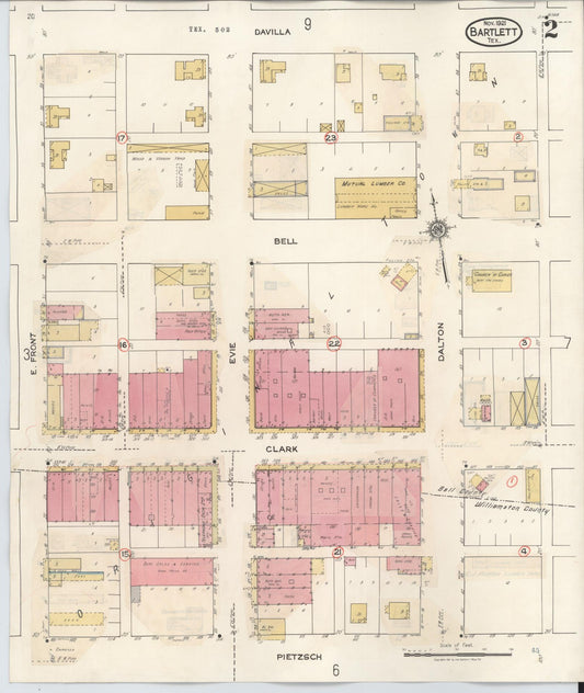 Sanborn Fire Insurance Map from Bartlett, Bell and Williamson Counties, Texas (1940), Sheet #0002 - Historic Sanborn Fire Insurance Map Print, vintage old map wall art, antique decor, genealogy gift, Texas Texas map