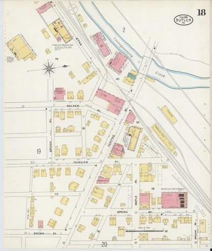 Sanborn Fire Insurance Map from Butler, Butler County, Pennsylvania (1906), Sheet #0018 - Complete Map Set gallery image, historic Sanborn map, vintage wall art, Pennsylvania Pennsylvania
