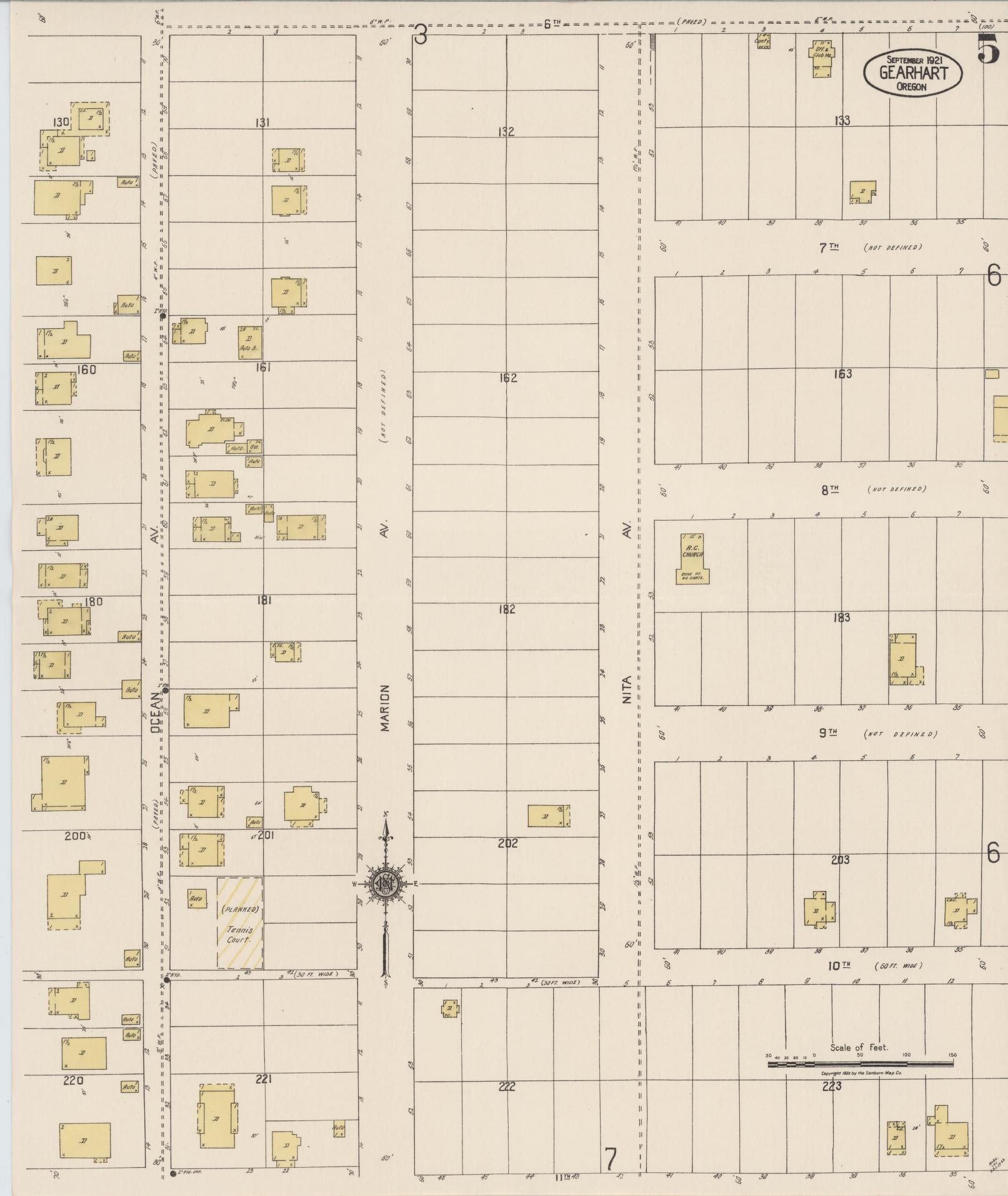 Sanborn Fire Insurance Map from Gearhart, Clatsop County, Oregon (1921), Sheet #0005 - Complete Map Set gallery image, historic Sanborn map, vintage wall art, Oregon Oregon