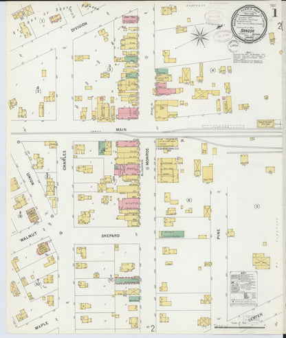 Sanborn Fire Insurance Map from Bangor, Van Buren County, Michigan (1899), Sheet #0001 - Complete Map Set gallery image, historic Sanborn map, vintage wall art, Michigan Michigan