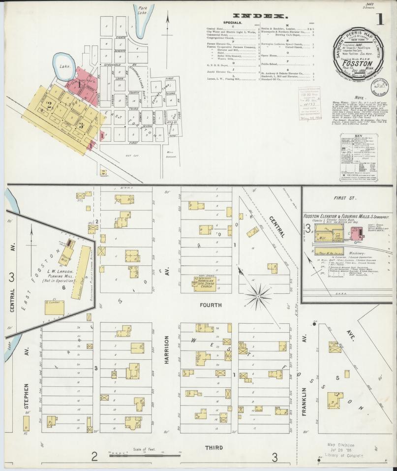 Sanborn Fire Insurance Map from Fosston, Polk County, Minnesota. (1899) – Map View