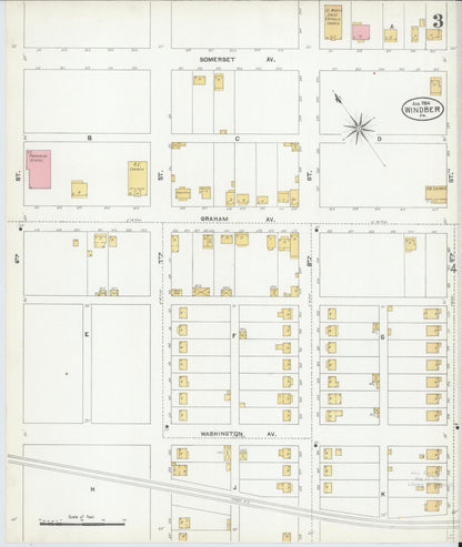 Sanborn Fire Insurance Map from Windber, Somerset County, Pennsylvania (1904), Sheet #0003 - Historic Sanborn Fire Insurance Map Print, vintage old map wall art, antique decor, genealogy gift, Pennsylvania Pennsylvania map