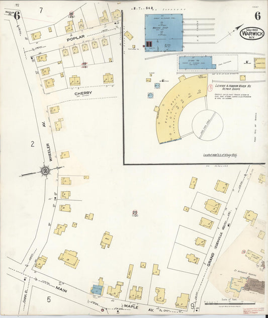 Sanborn Fire Insurance Map from Warwick, Orange County, New York (1940), Sheet #0006 - Historic Sanborn Fire Insurance Map Print, vintage old map wall art, antique decor, genealogy gift, New York New York map
