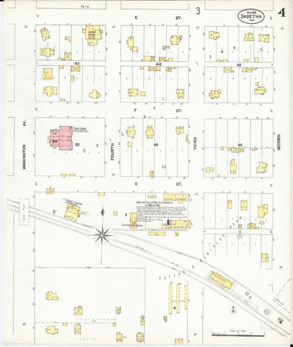 Sanborn Fire Insurance Map from Sabetha, Nemaha County, Kansas (1901), Sheet #0004 - Complete Map Set gallery image, historic Sanborn map, vintage wall art, Kansas Kansas