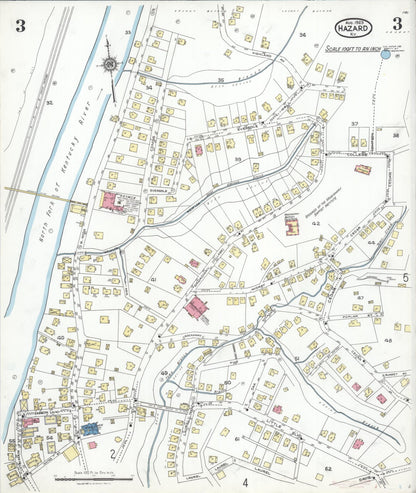 Sanborn Fire Insurance Map from Hazard, Perry County, Kentucky (1923), Sheet #0003 - Complete Map Set gallery image, historic Sanborn map, vintage wall art, Kentucky Kentucky