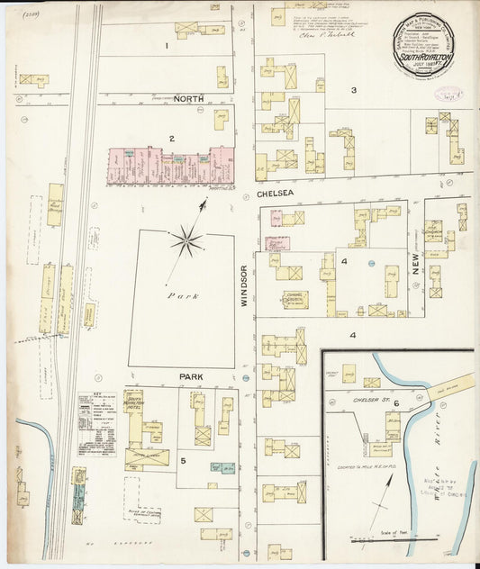 Sanborn Fire Insurance Map from South Royalton, Windsor County, Vermont (1887), Sheet #0001 - Historic Sanborn Fire Insurance Map Print, vintage old map wall art, antique decor, genealogy gift, Vermont Vermont map