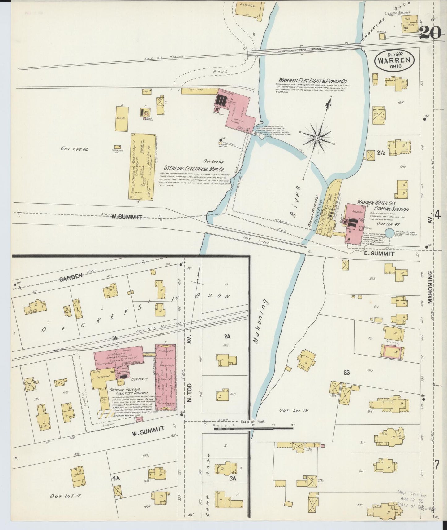 Sanborn Fire Insurance Map from Warren, Trumbull County, Ohio (1902), Sheet #0020 - Complete Map Set gallery image, historic Sanborn map, vintage wall art, Ohio Ohio