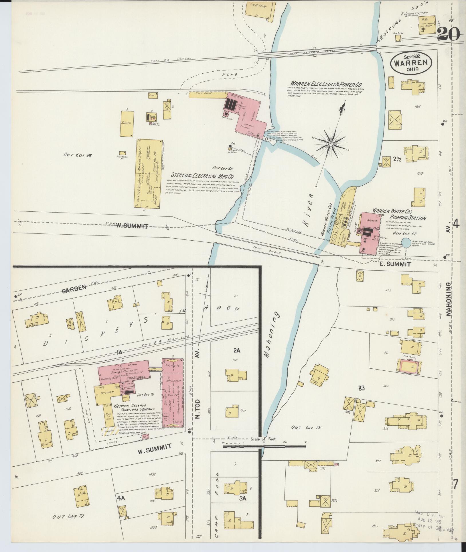 Sanborn Fire Insurance Map from Warren, Trumbull County, Ohio (1902), Sheet #0020 - Complete Map Set gallery image, historic Sanborn map, vintage wall art, Ohio Ohio