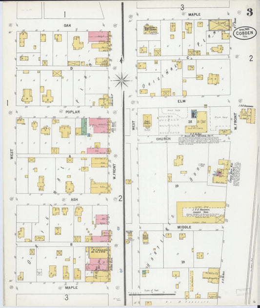 Sanborn Fire Insurance Map from Cobden, Union County, Illinois (1900), Sheet #0003 - Historic Sanborn Fire Insurance Map Print, vintage old map wall art, antique decor, genealogy gift, Illinois Illinois map