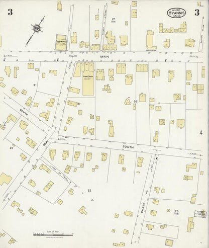 Sanborn Fire Insurance Map from Hyannis, Barnstable County, Massachusetts (1924), Sheet #0003 - Complete Map Set gallery image, historic Sanborn map, vintage wall art, Massachusetts Massachusetts