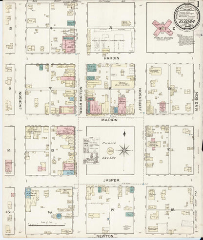 Sanborn Fire Insurance Map from Eldora, Hardin County, Iowa (1886), Sheet #0001 - Historic Sanborn Fire Insurance Map Print