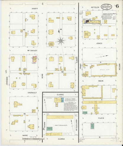 Sanborn Fire Insurance Map from Quanah, Hardeman County, Texas (1908), Sheet #0006 - Complete Map Set gallery image, historic Sanborn map, vintage wall art, Texas Texas