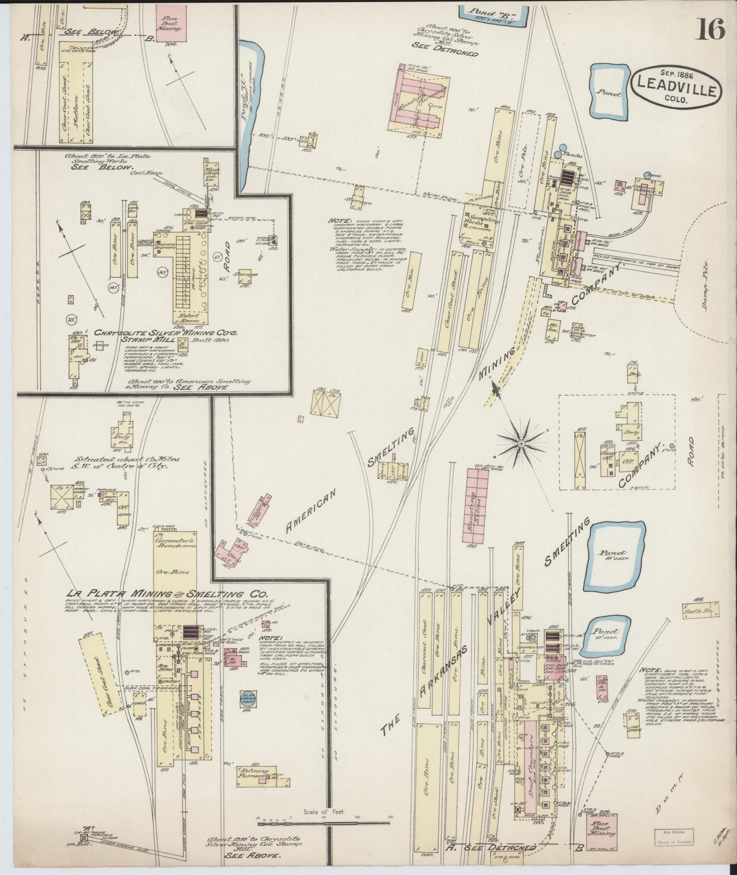 Sanborn Fire Insurance Map from Leadville, Lake County, Colorado (1886), Sheet #0016 - Historic Sanborn Fire Insurance Map Print, vintage old map wall art, antique decor, genealogy gift, Colorado Colorado map